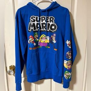 Nintendo Super Mario Royal Blue Pullover Hoodie Sz: Small ( Men’s )